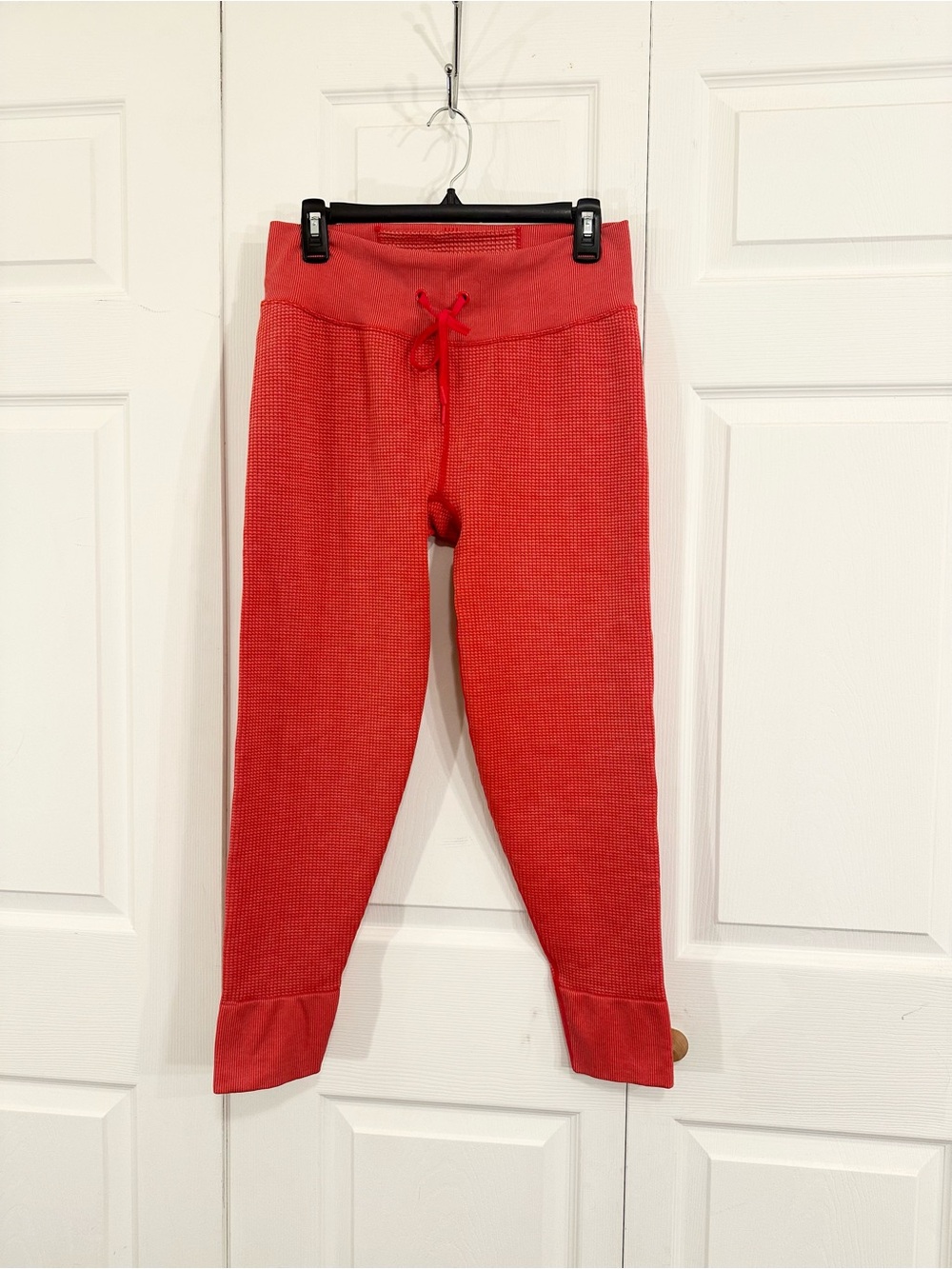 Pink Active Coral-Red Waffle Knit Joggers XL